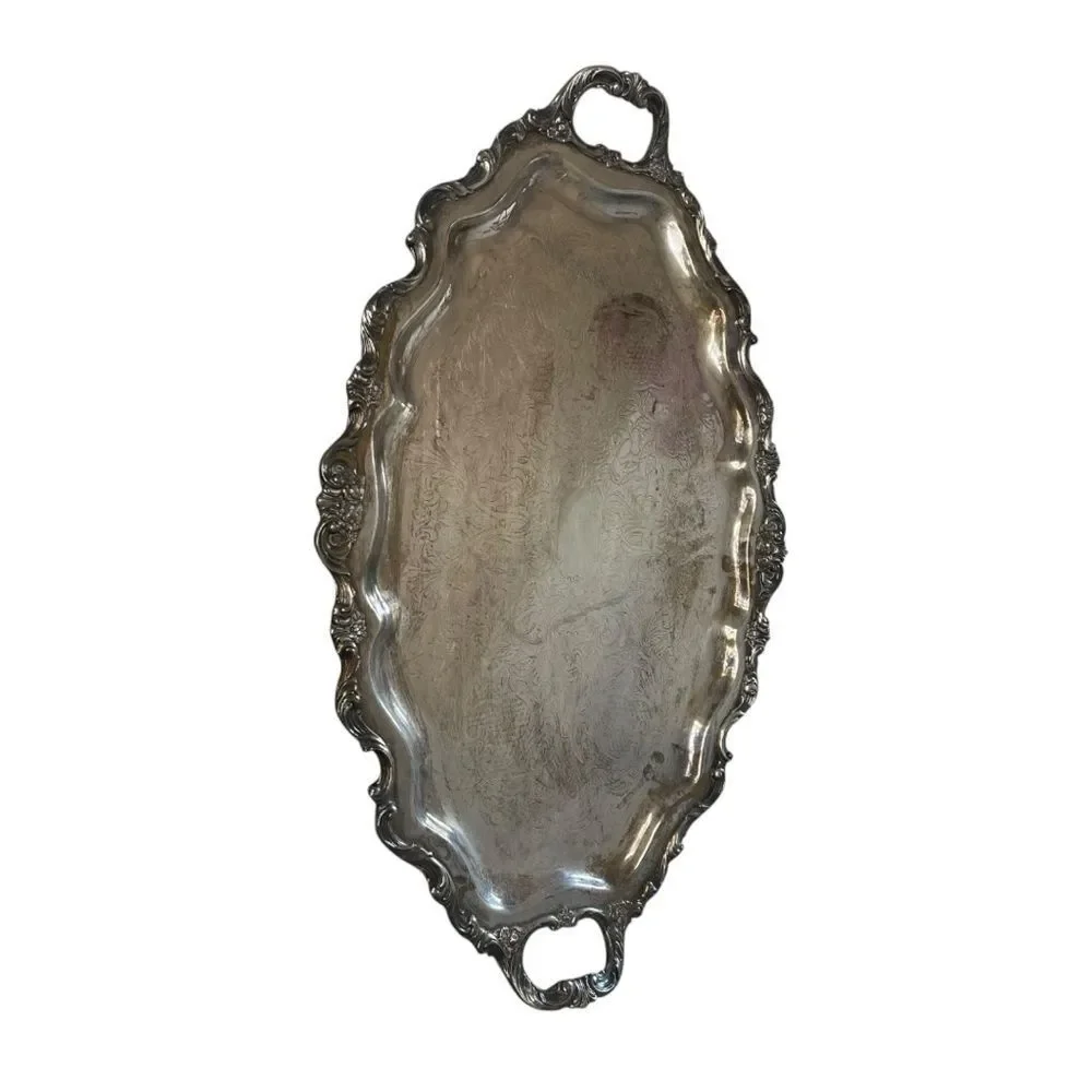 Vintage Wallace Baroque Footed Large Serving Tray 1200F